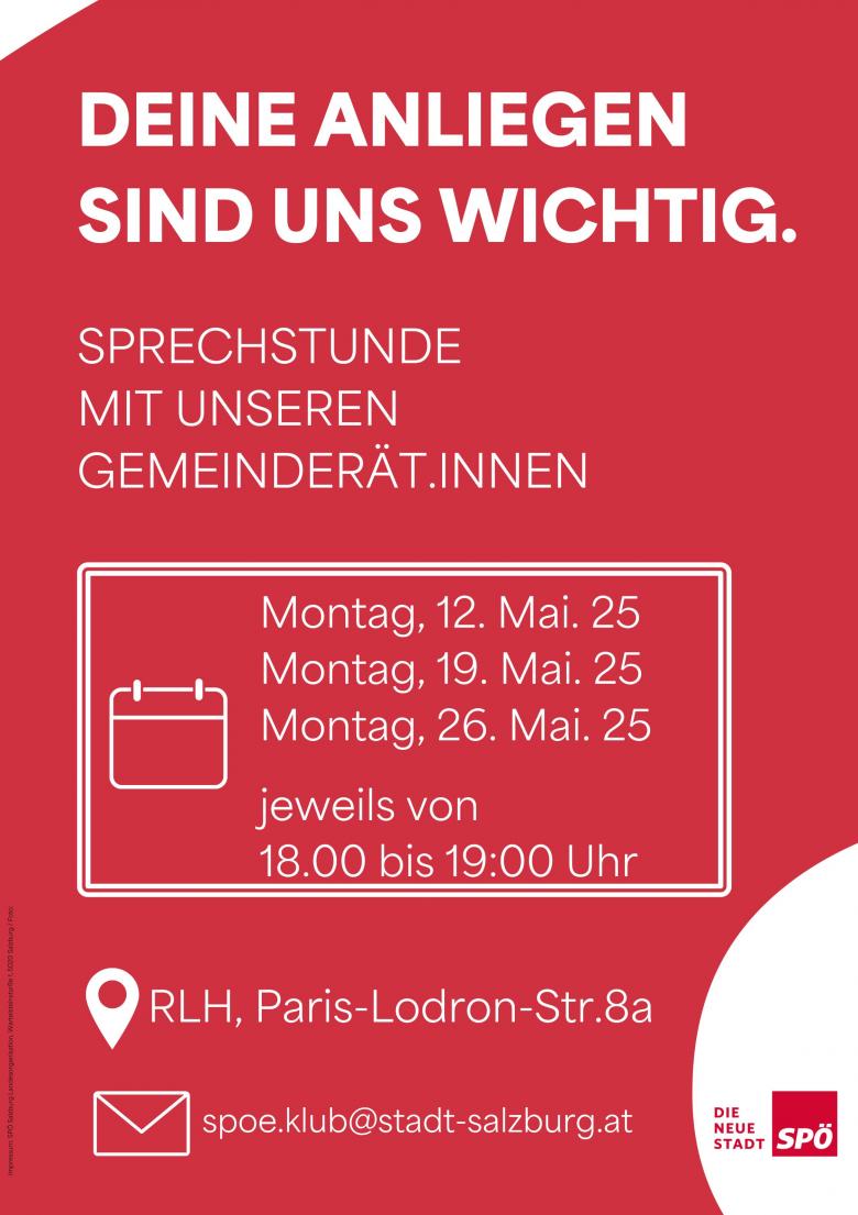Sprechstunde GK SPÖ Mai 25 Sprechstunde GK SPÖ Mai 25